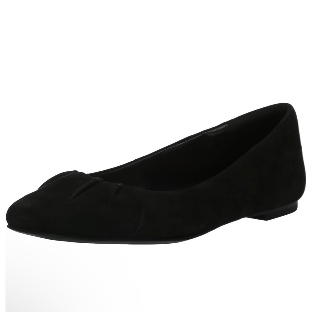 Blondo Jannet Black Nubuck Water Resistant Ballet Flat Square Toe Womens 7.5 New